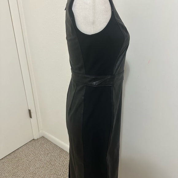 Spanx Black Leather Like Combo Fitted Dress Size small - Picture 7 of 15